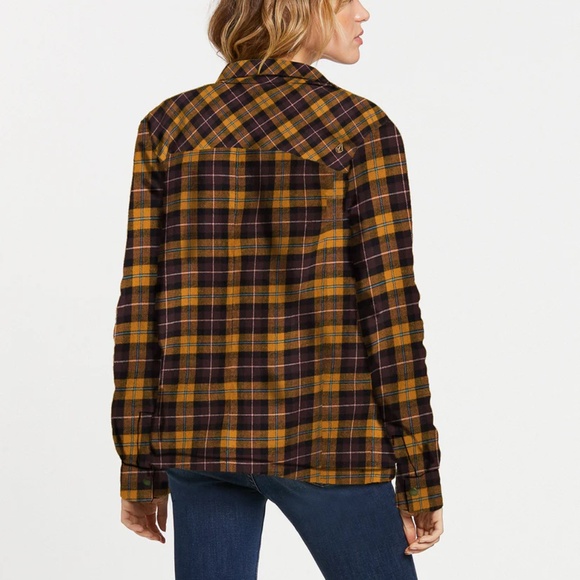 Volcom Plaid About You Sherpa Lined Flannel - Picture 4 of 6